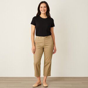 Talbots Womens Petite Tan Cotton Stretch Capris Pants Size 10P
